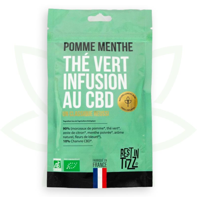 vihreä cbd omena minttu infuusio cbd orgaaninen lepo tizz mafrenchweed 1